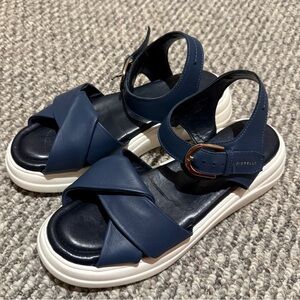 Fiorelli Nora leather chunky sandals navy